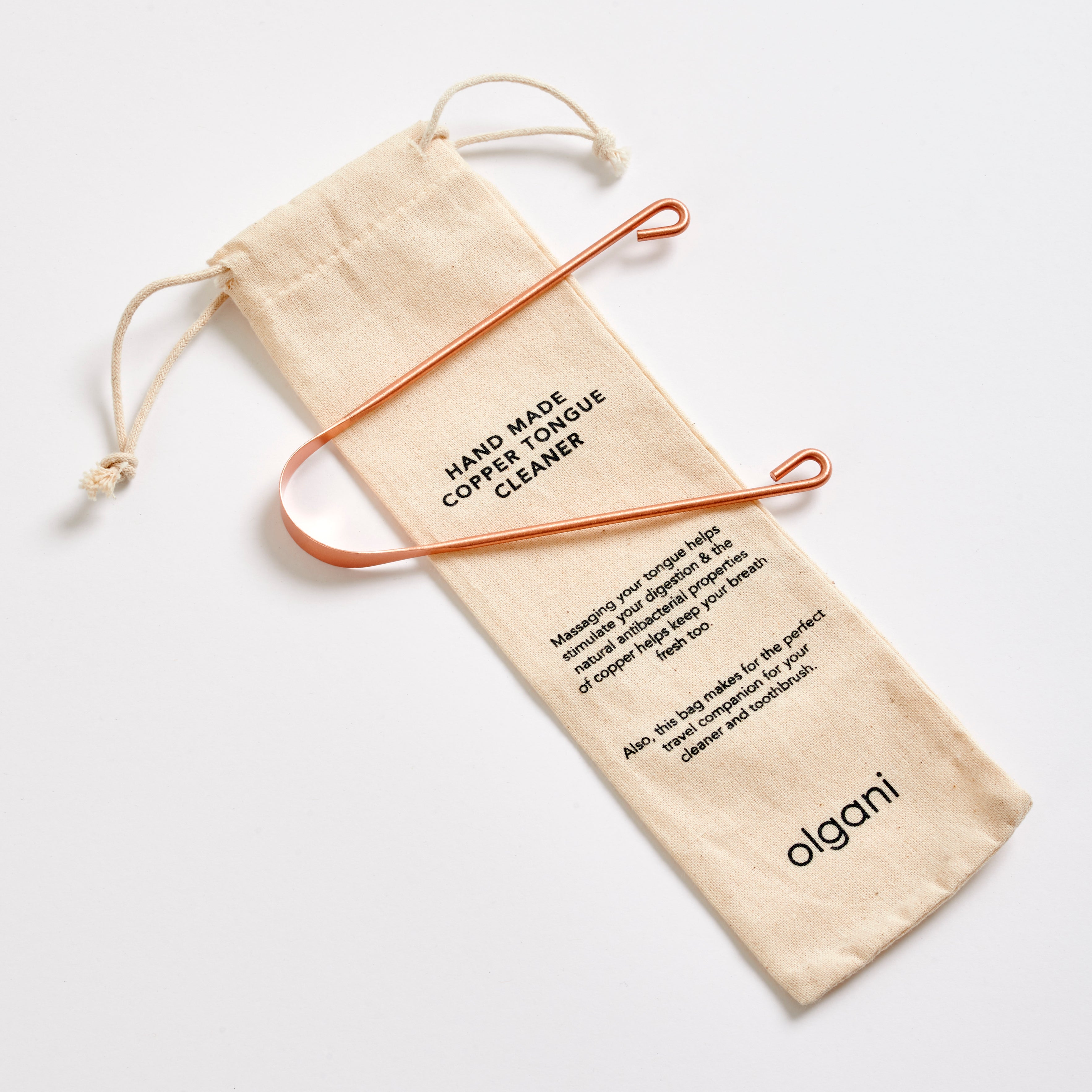 COPPER TONGUE CLEANER WITH BAG